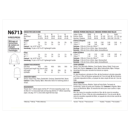 New Look N6713 sewing pattern envelope showing jacket and vest