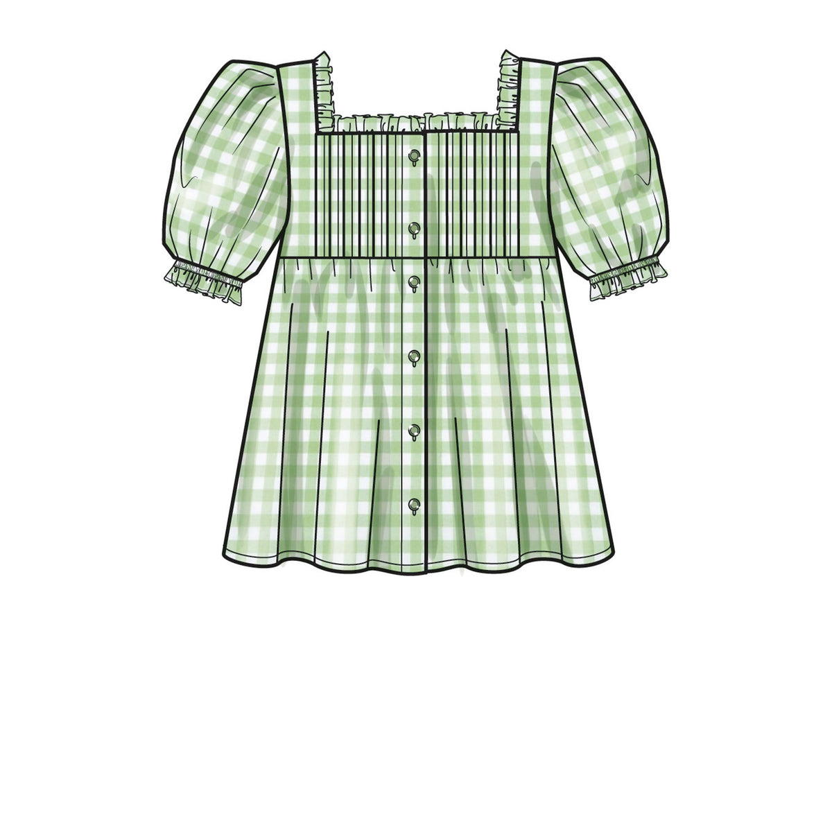 New Look N6719 sewing pattern envelope showing square neck button front top