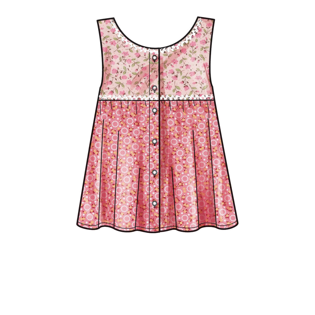 New Look N6719 sewing pattern envelope showing square neck button front top