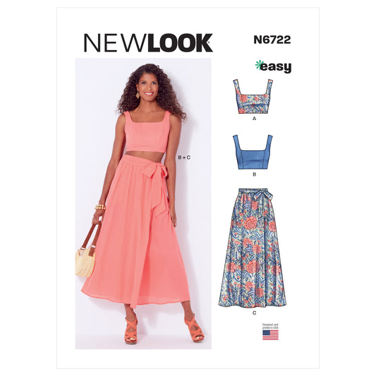 New Look N6722 sewing pattern envelope showing separates set