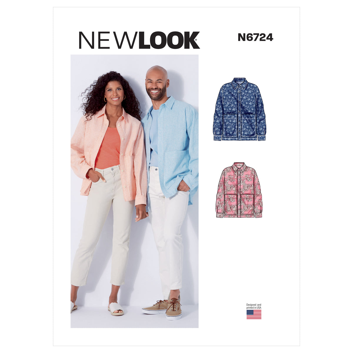New Look N6724 sewing pattern envelope showing relaxed fit shirt