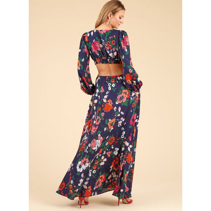 New Look N6729 sewing pattern envelope showing cut-away maxi dress
