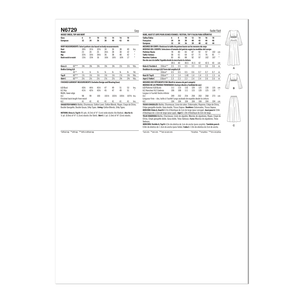 New Look N6729 sewing pattern envelope showing cut-away maxi dress
