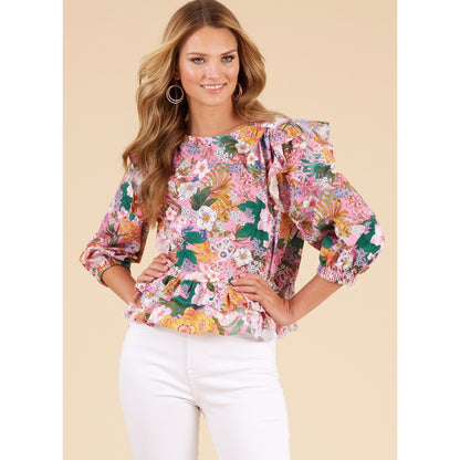 New Look N6732 sewing pattern envelope showing round neck pullover tops