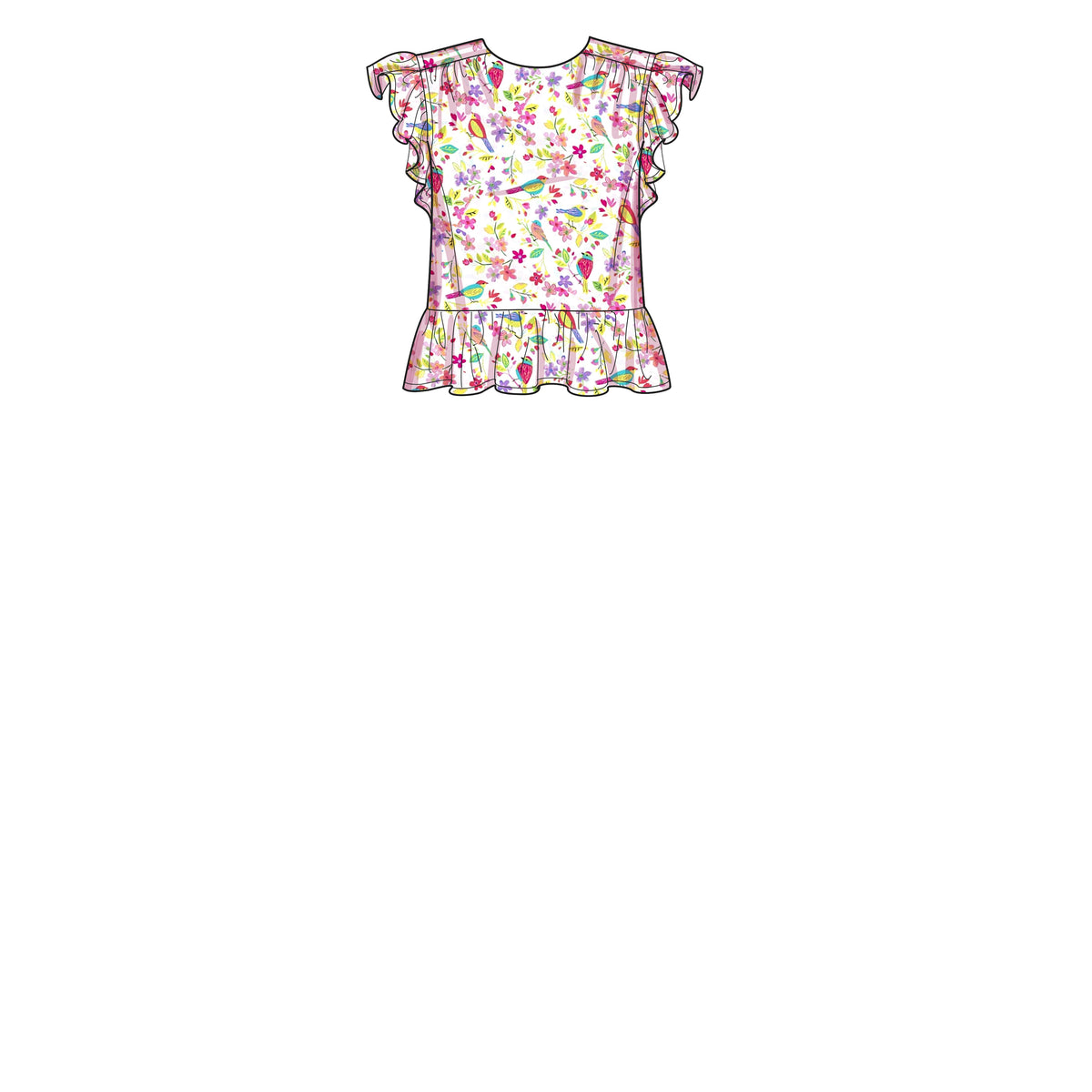 New Look N6732 sewing pattern envelope showing round neck pullover tops