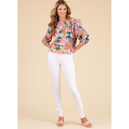 New Look N6732 sewing pattern envelope showing round neck pullover tops