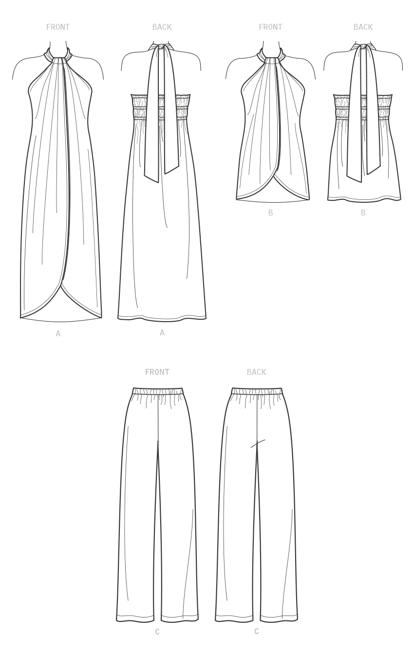 New Look N6736 sewing pattern envelope showing halter tops