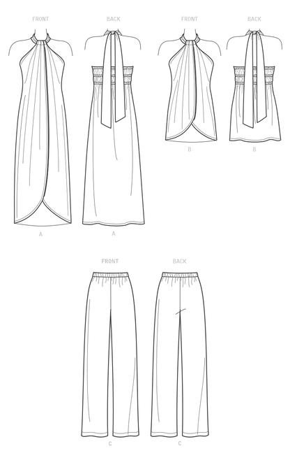 New Look N6736 sewing pattern envelope showing halter tops