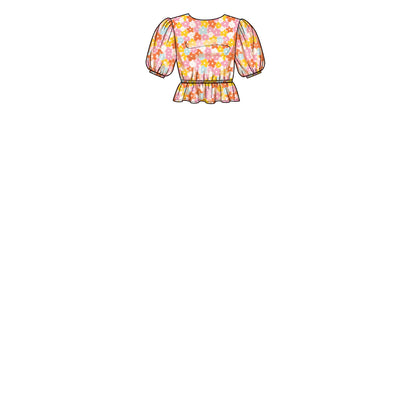 New Look N6739 sewing pattern envelope showing ruffled dress and peplum top