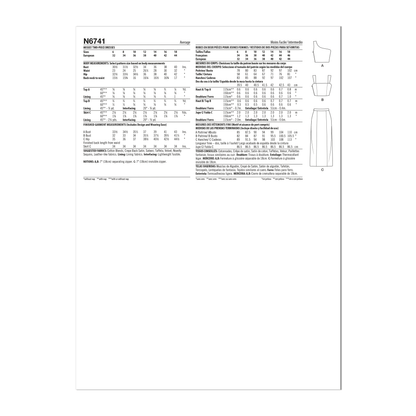 New Look N6741 sewing pattern envelope showing two-piece dress set