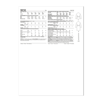 New Look N6742 sewing pattern envelope showing wrapped coat and jacket