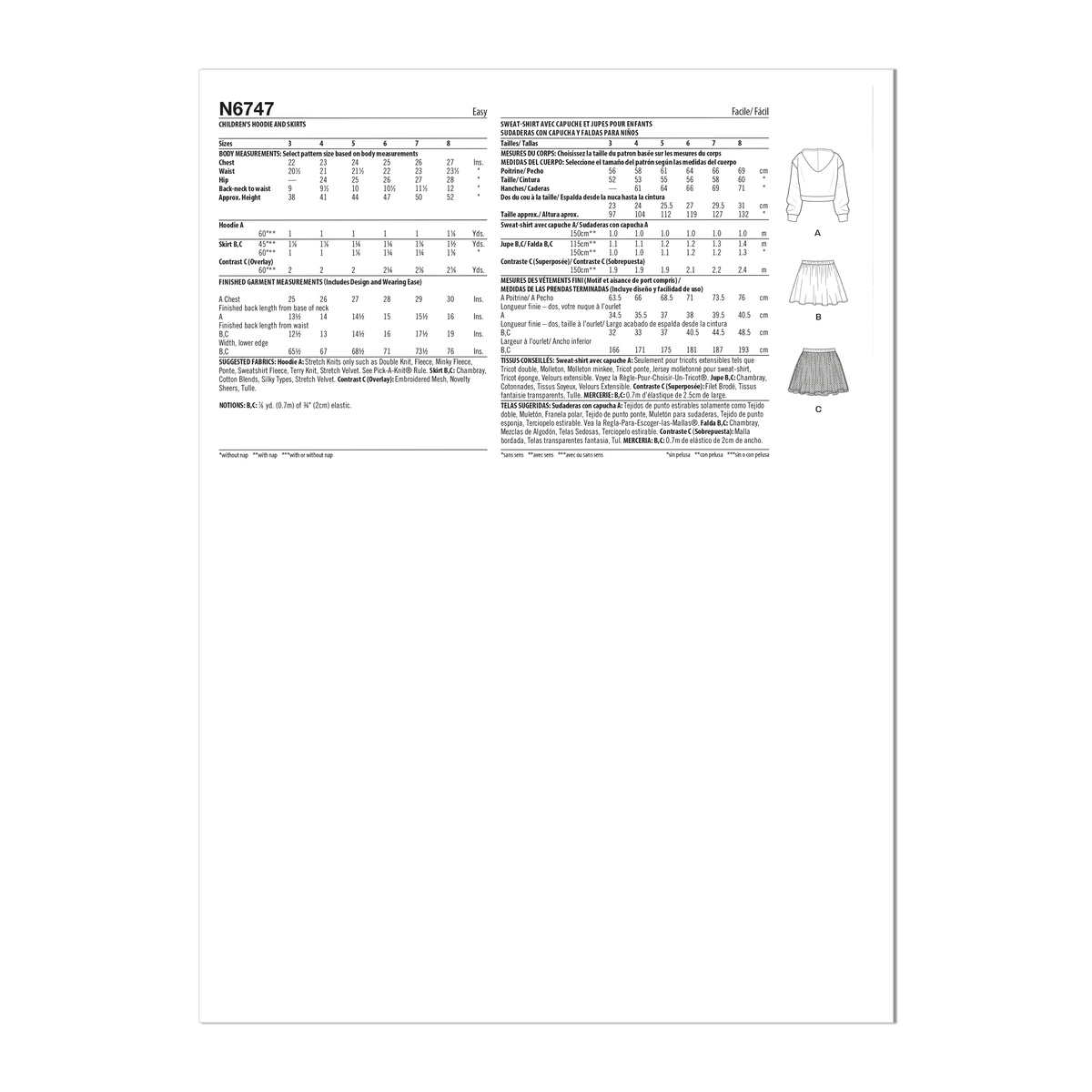 New Look N6747 sewing pattern envelope showing hoodie