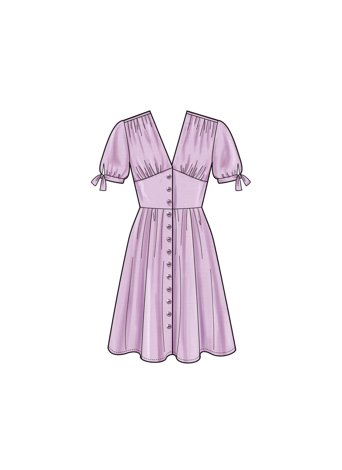 New Look N6749 sewing pattern envelope showing easy button front dress