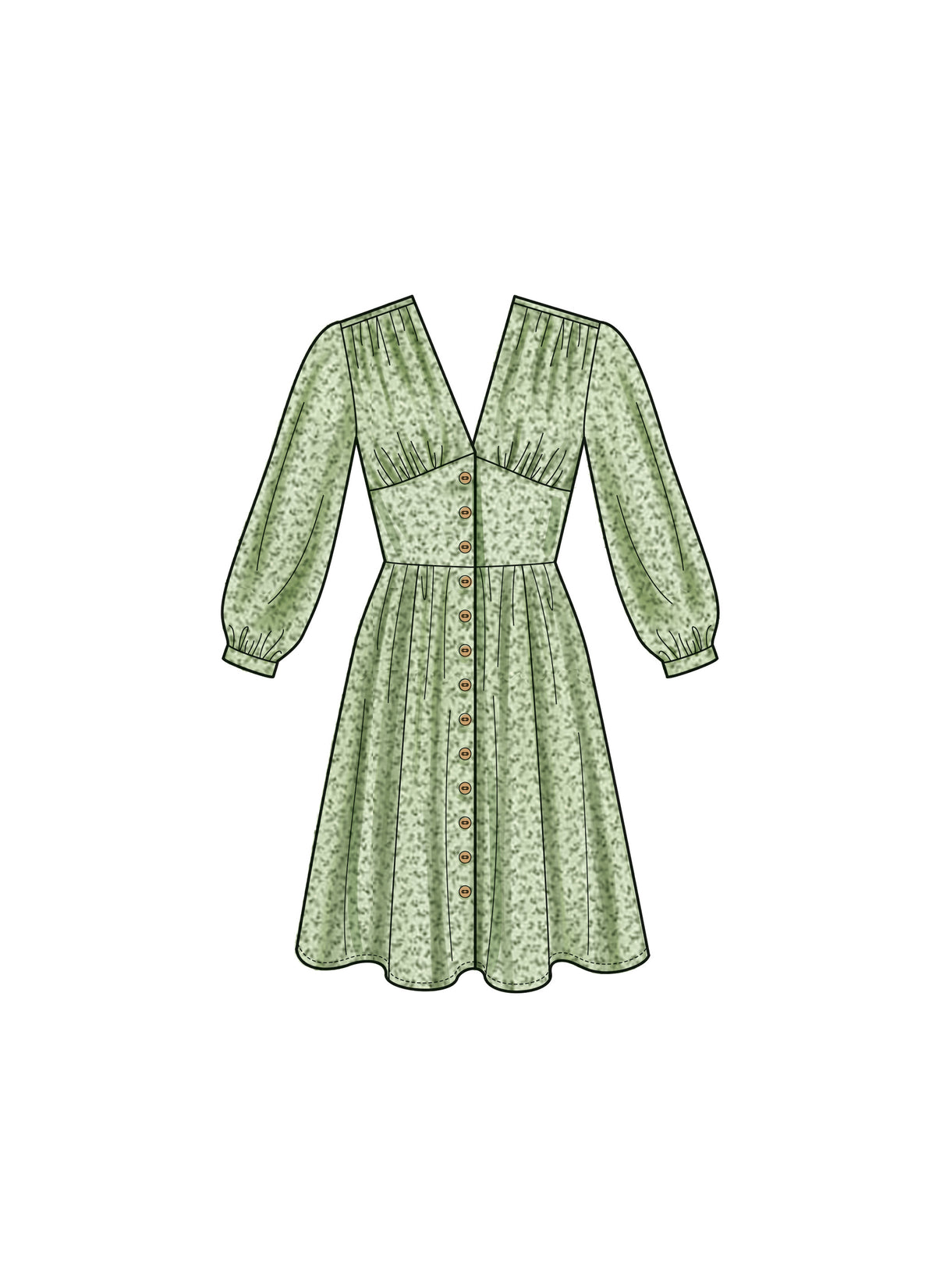 New Look N6749 sewing pattern envelope showing easy button front dress