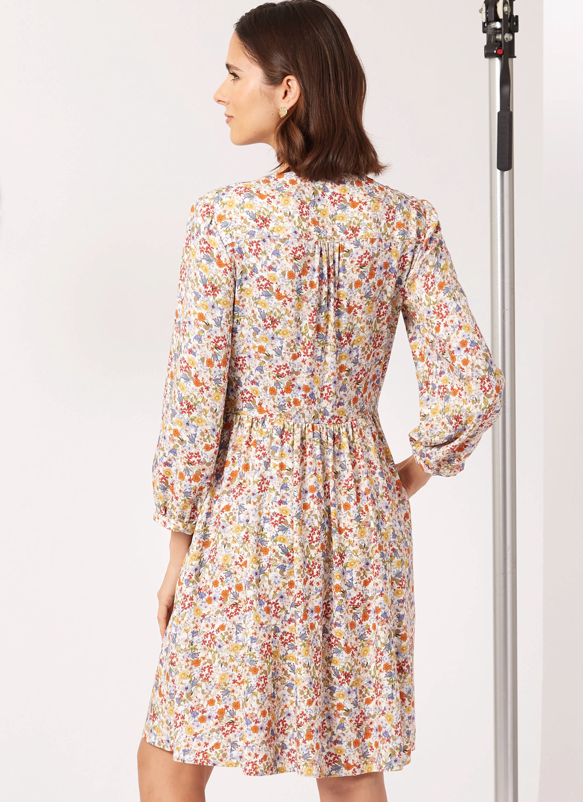 New Look N6749 sewing pattern envelope showing easy button front dress