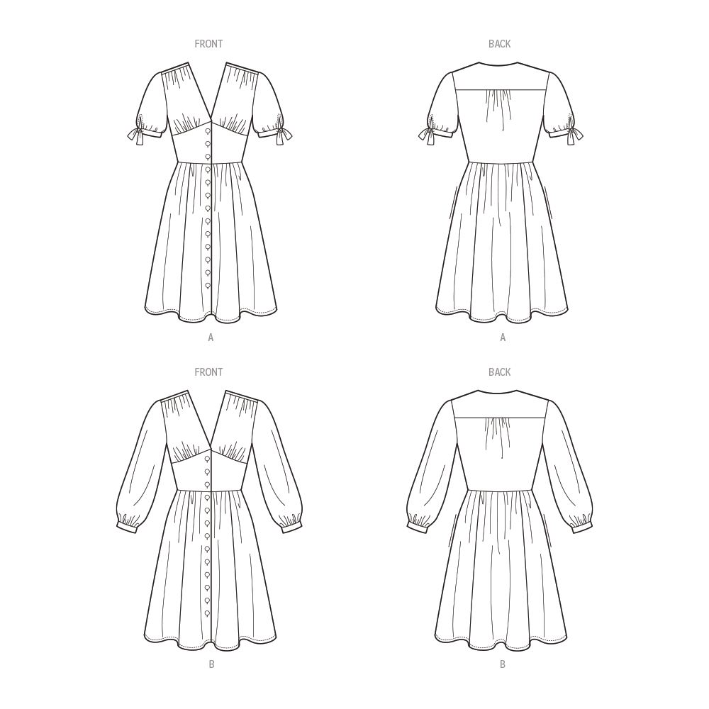 New Look N6749 sewing pattern envelope showing easy button front dress