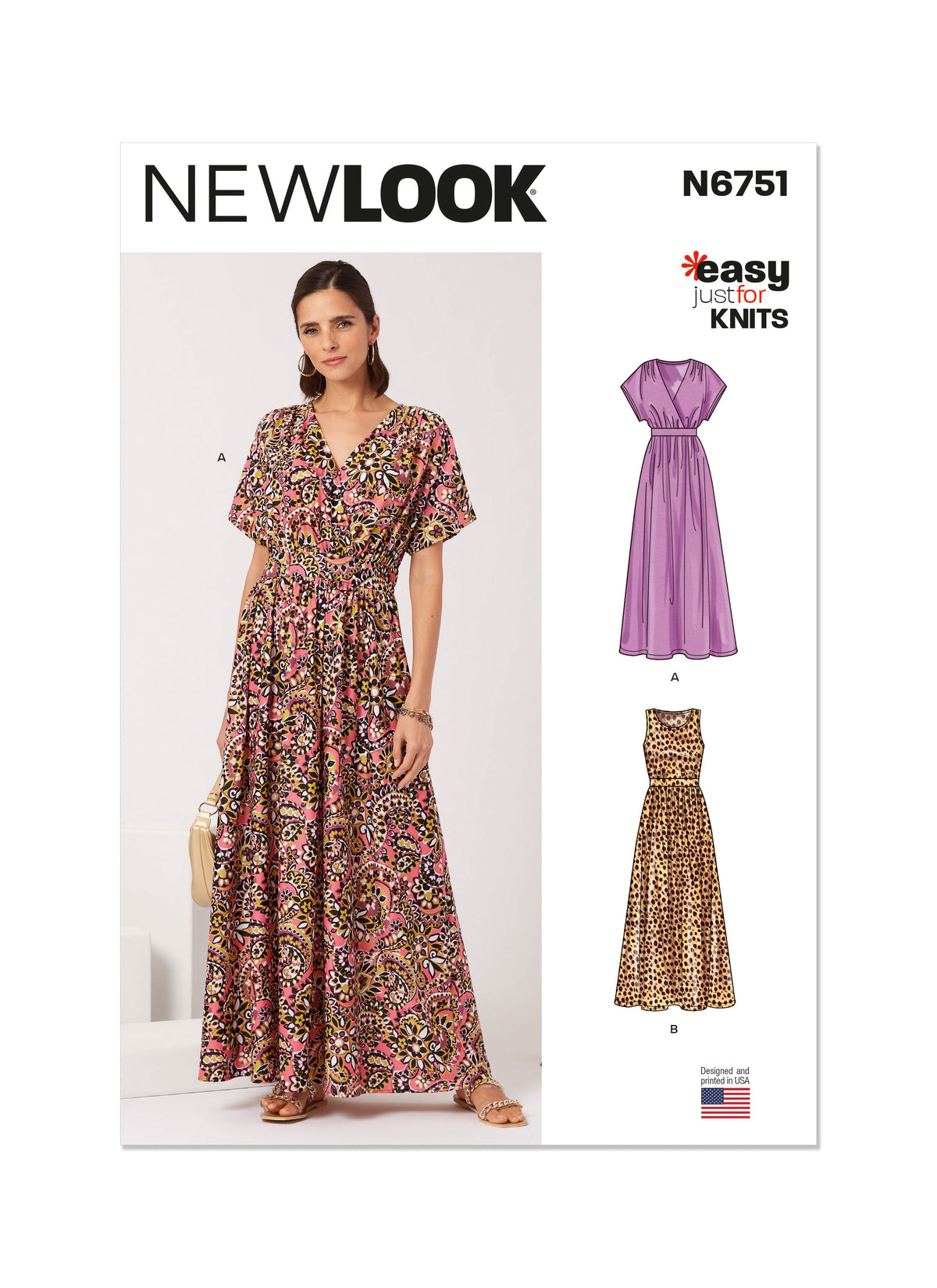 New Look N6751 sewing pattern envelope showing easy pullover dress