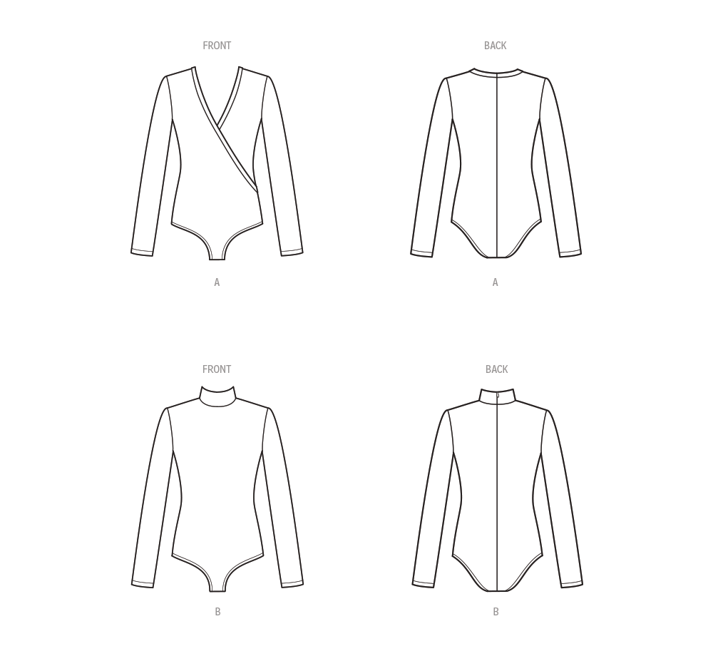 New Look N6752 sewing pattern envelope showing long sleeve bodysuit