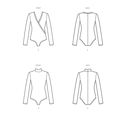 New Look N6752 sewing pattern envelope showing long sleeve bodysuit