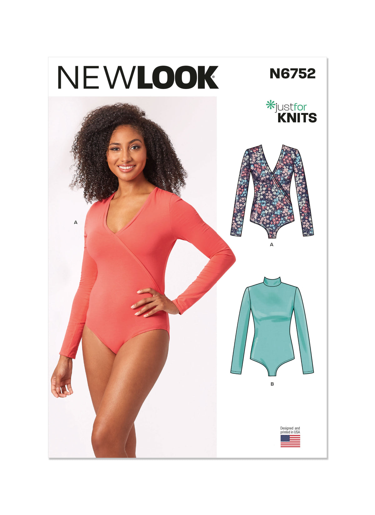 New Look N6752 sewing pattern envelope showing long sleeve bodysuit