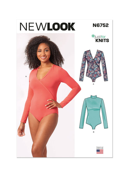 New Look N6752 sewing pattern envelope showing long sleeve bodysuit