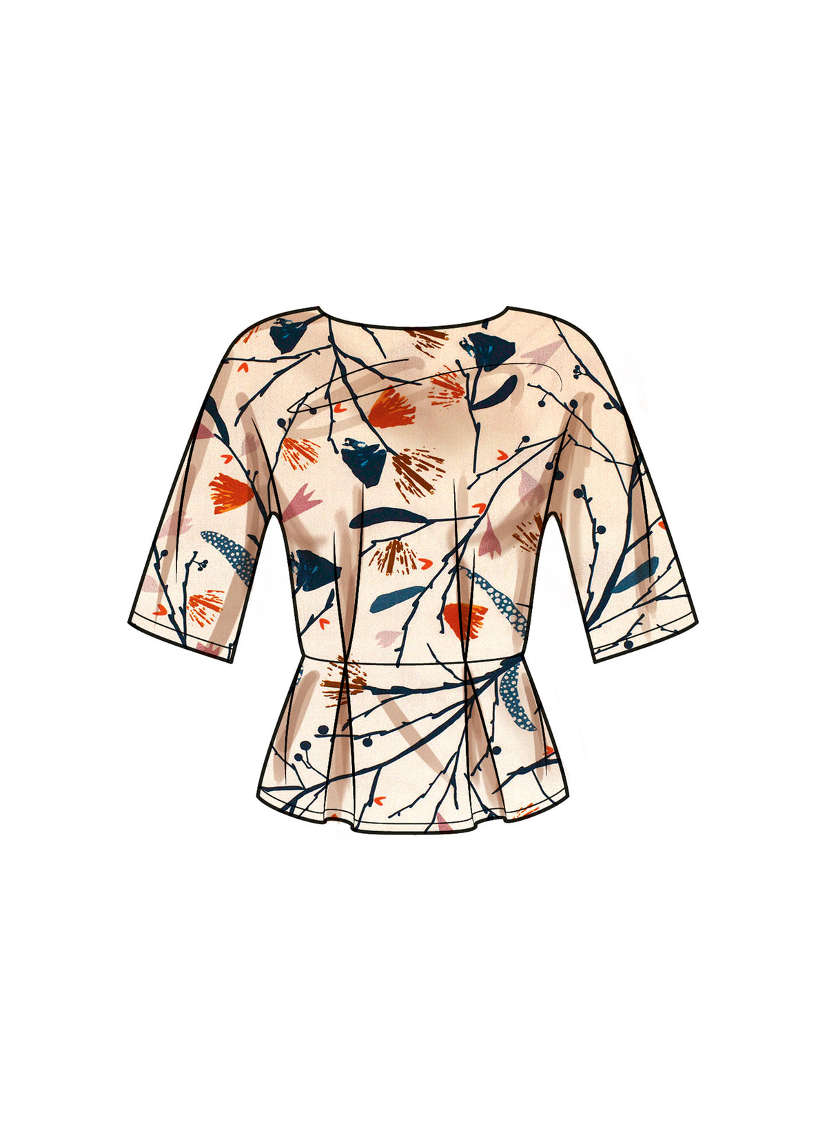 New Look N6753 sewing pattern envelope showing easy peplum top