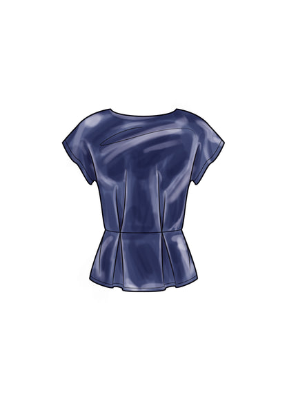 New Look N6753 sewing pattern envelope showing easy peplum top