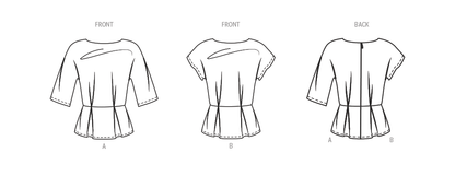 New Look N6753 sewing pattern envelope showing easy peplum top