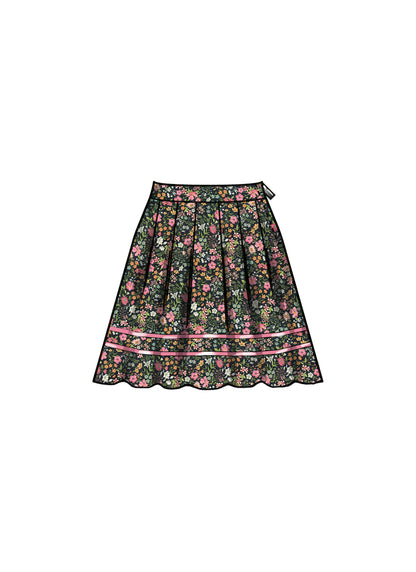 New Look N6755 sewing pattern envelope showing easy pleated skirt
