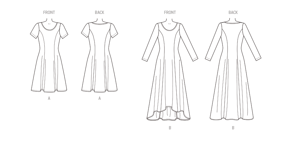 New Look sewing pattern N6765 envelope showing a pullover dress