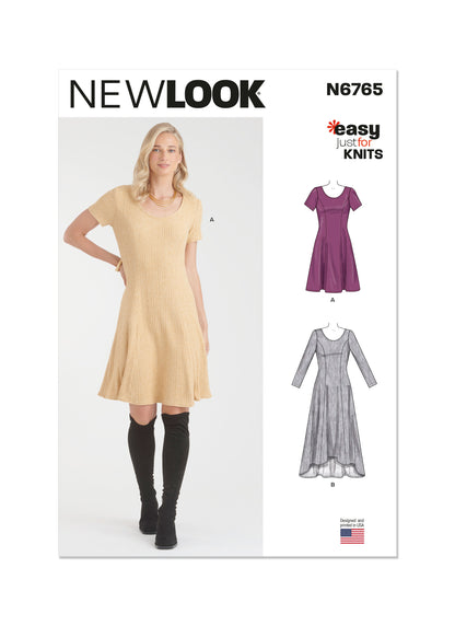 New Look sewing pattern N6765 envelope showing a pullover dress