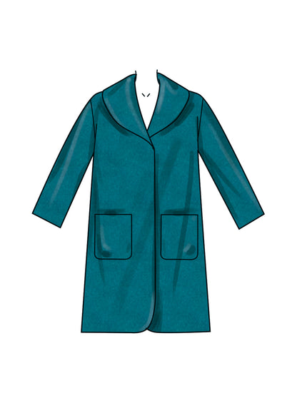 New Look sewing pattern N6767 envelope showing very loose-fitting unlined coats