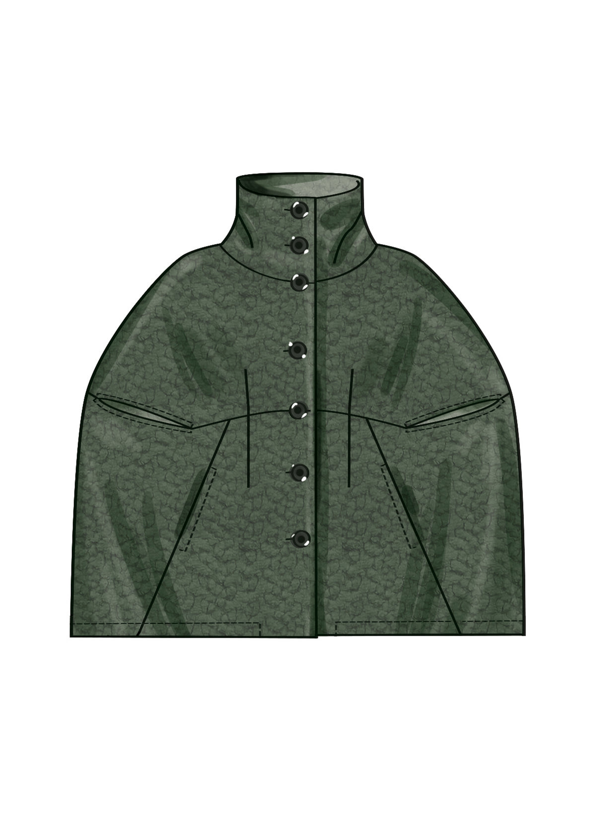 New Look sewing pattern N6768 envelope showing a semi-fitted unlined cape
