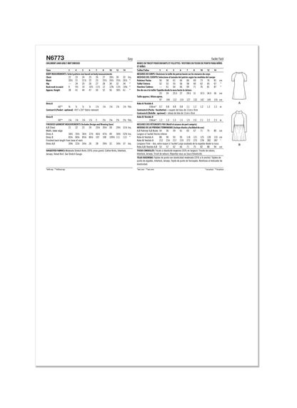 New Look sewing pattern N6773 envelope showing children's and girls' dresses