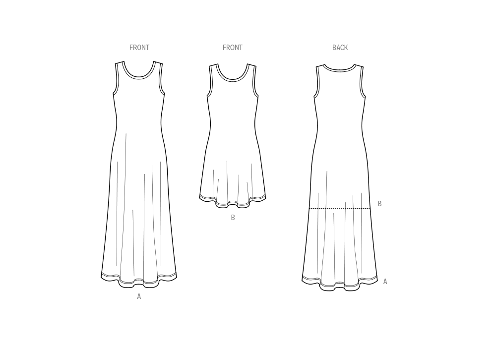 New Look sewing pattern N6775 envelope showing a sleeveless pullover knit dress