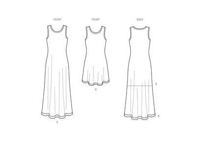 New Look sewing pattern N6775 envelope showing a sleeveless pullover knit dress