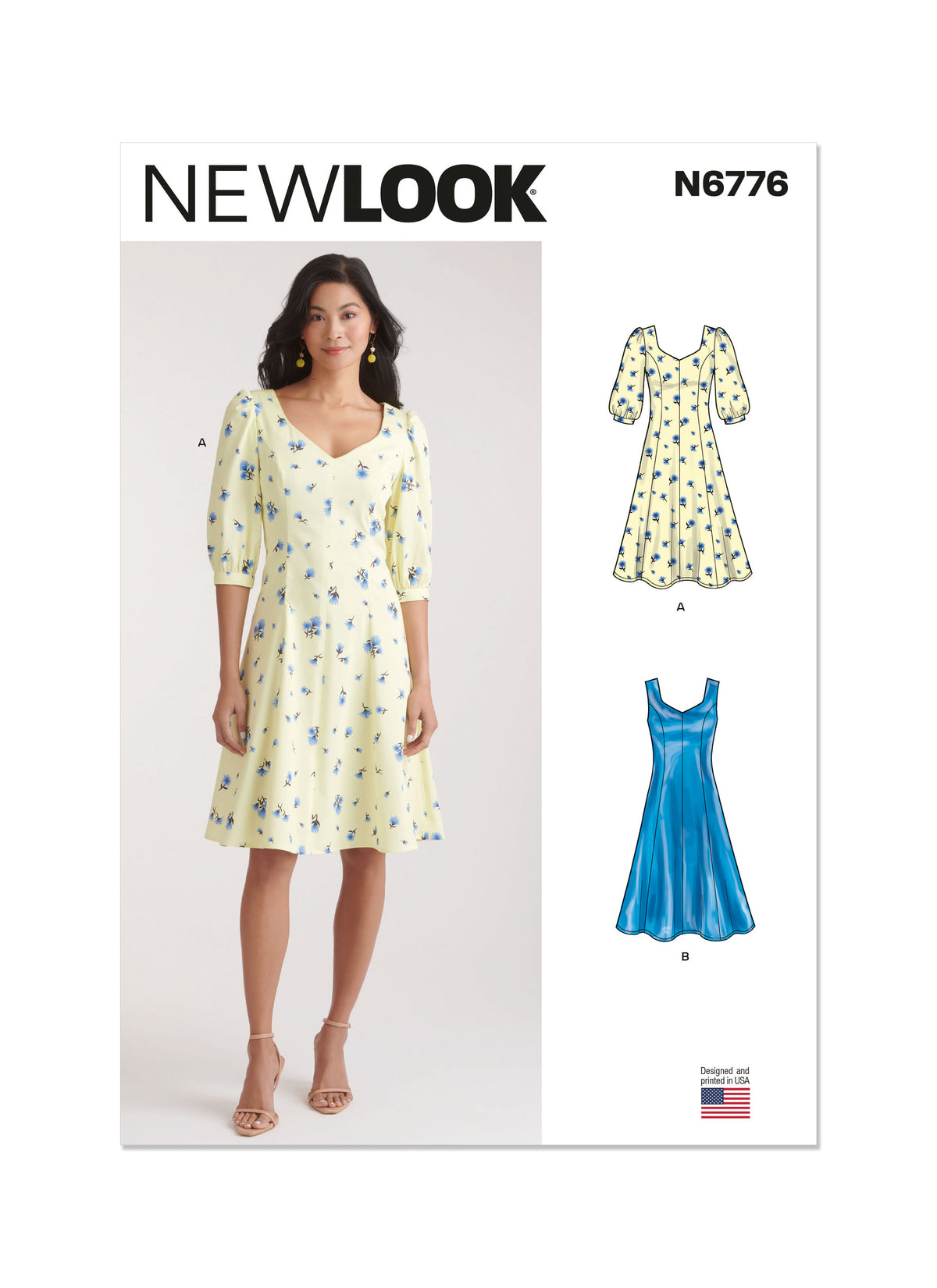 New Look sewing pattern N6776 envelope showing a dress