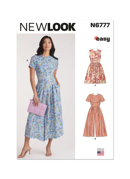 New Look sewing pattern N6777 envelope showing a dress and a jumpsuit