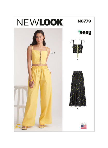 New Look sewing pattern N6779 envelope showing a bra top
