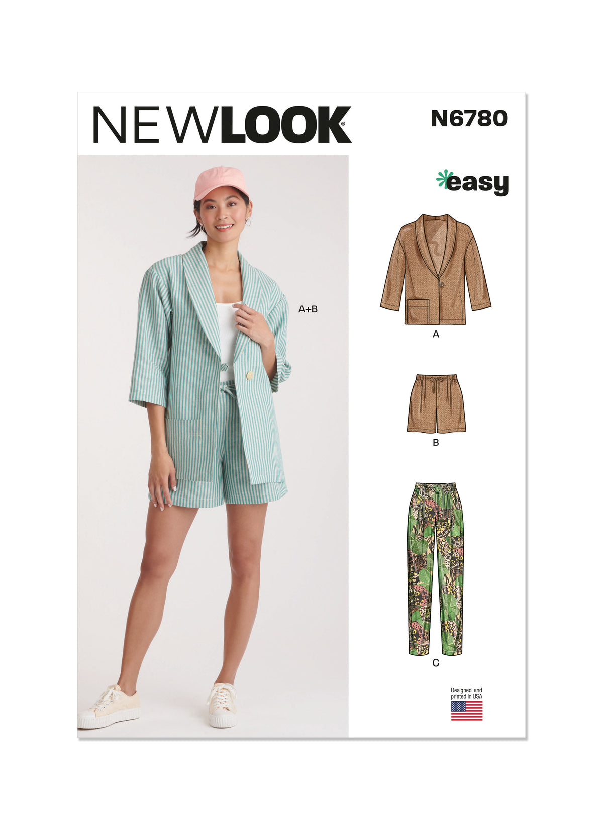 New Look sewing pattern N6780 envelope showing a relaxed unlined jacket