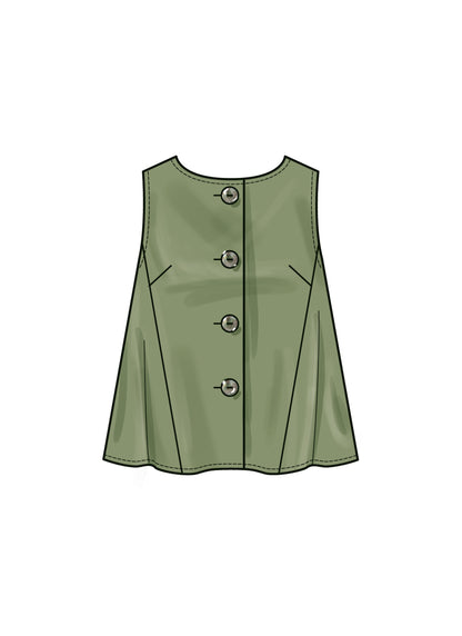 New Look sewing pattern N6781 envelope showing a button front top and elastic waist trousers