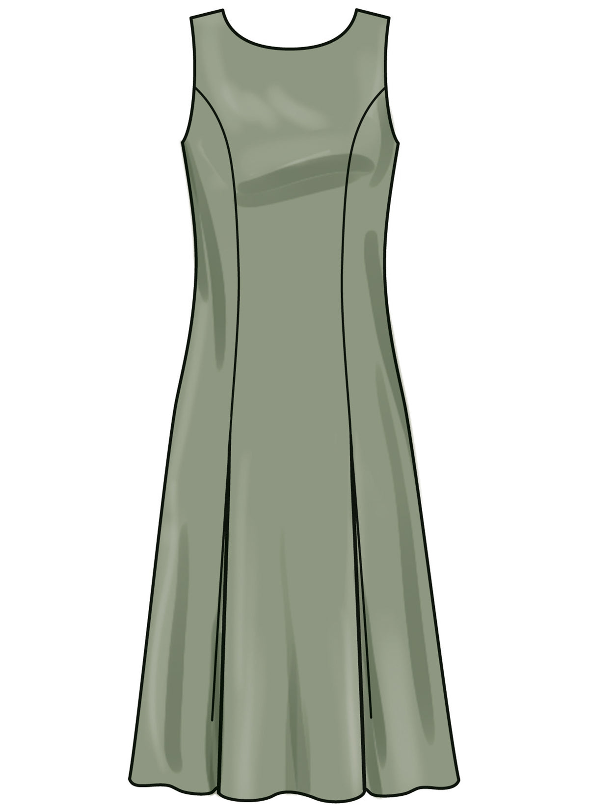 New Look sewing pattern N6785 envelope showing sleeveless A-line princess seam dresses