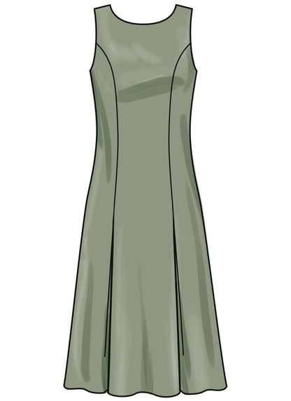 New Look sewing pattern N6785 envelope showing sleeveless A-line princess seam dresses