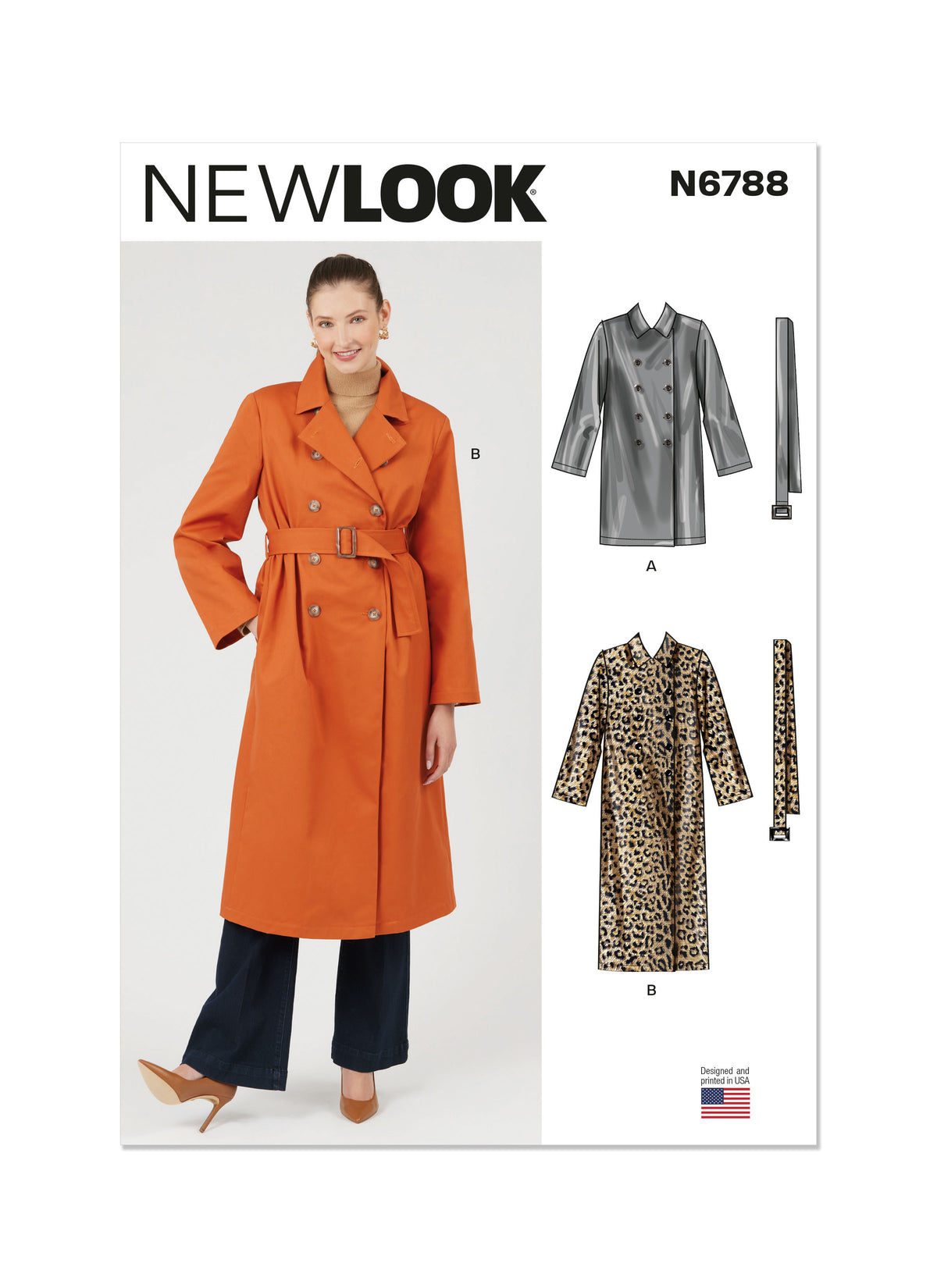 New Look sewing pattern N6788 envelope showing a very loose-fitting unlined coat
