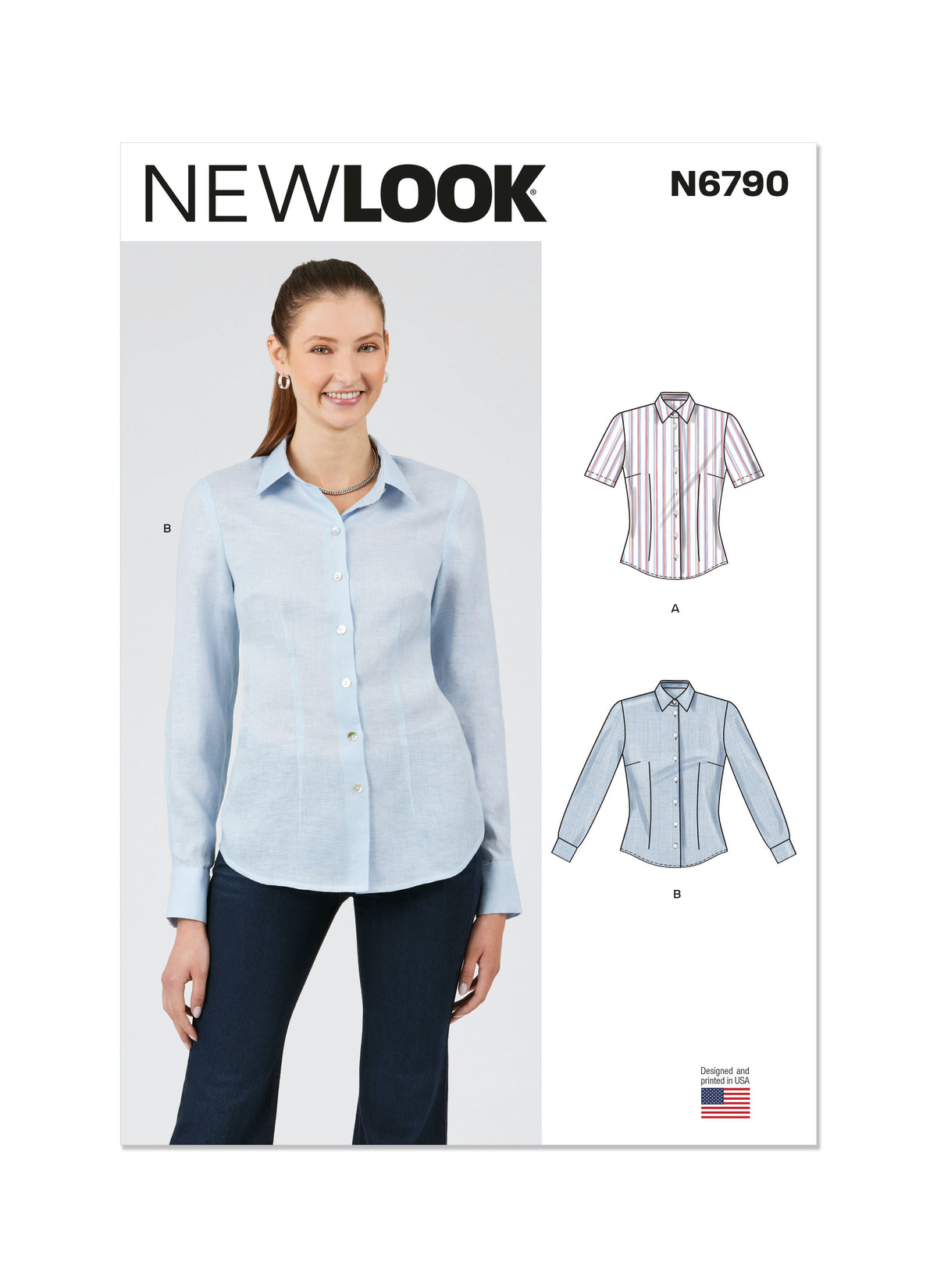 New Look sewing pattern N6790 envelope showing a fitted blouse