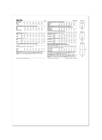 New Look sewing pattern N6792 envelope showing pencil skirts in three lengths