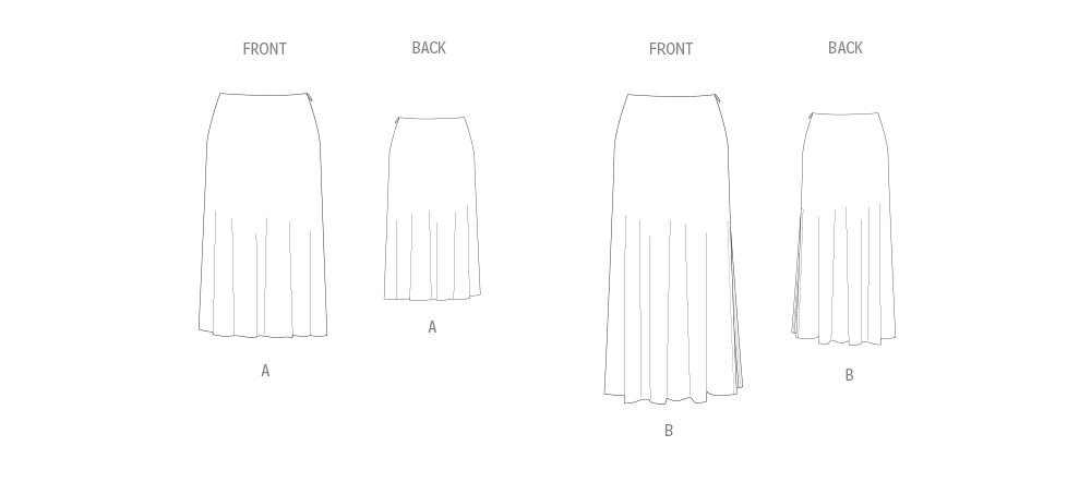 New Look sewing pattern N6793 envelope showing skirts