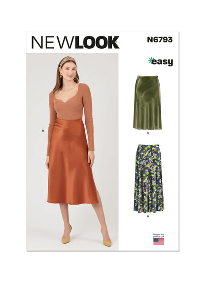 New Look sewing pattern N6793 envelope showing skirts