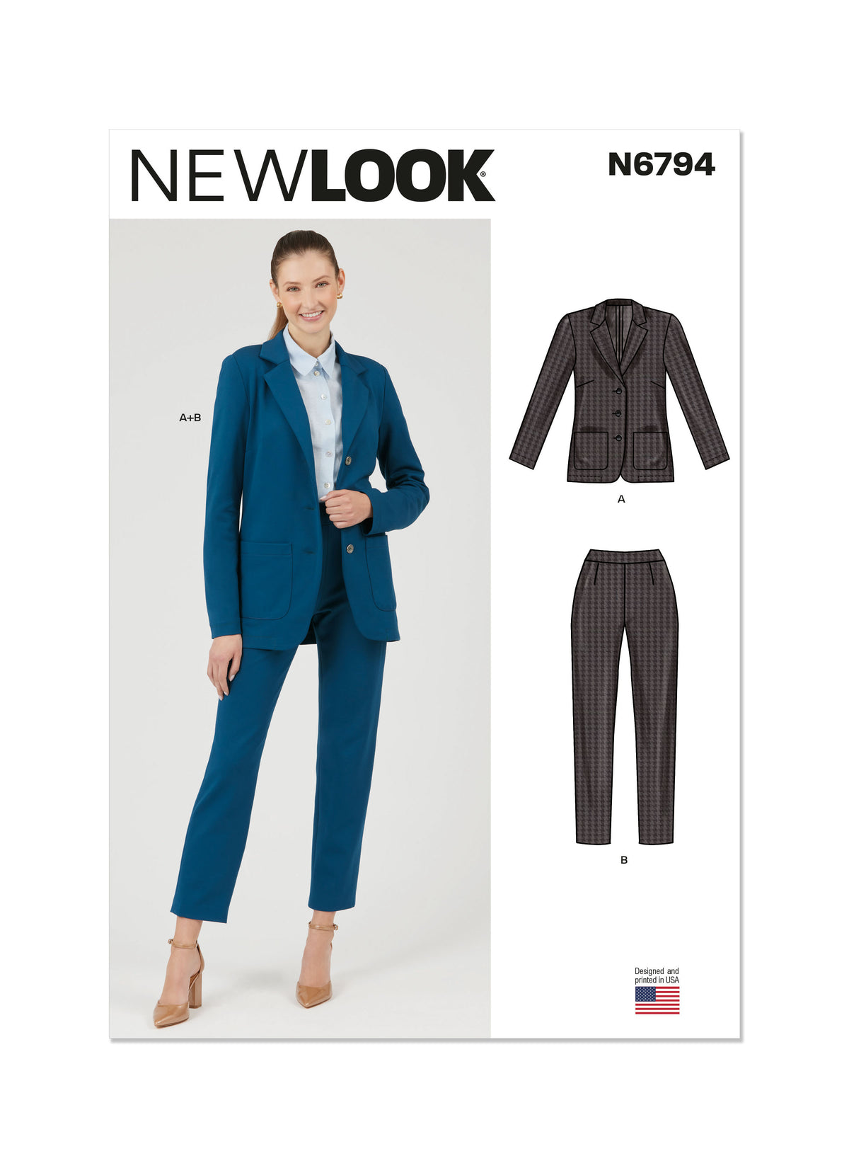 New Look sewing pattern N6794 envelope showing a fitted unlined jacket