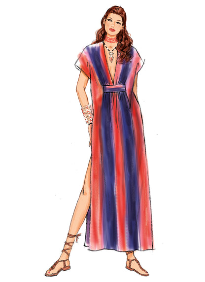 New Look sewing pattern N6795 envelope showing a caftan with a deep V-neckline